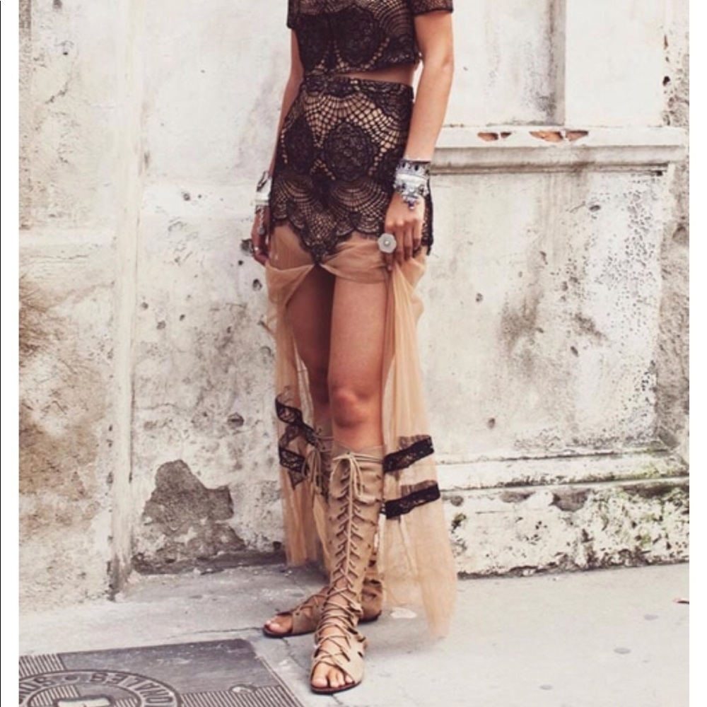 For Love and Lemons Maxi Antigua Skirt